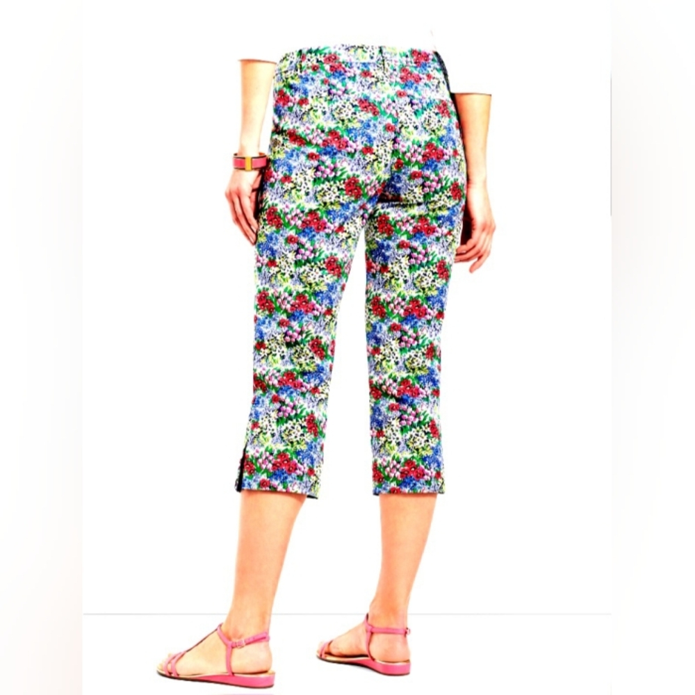 Talbots Perfect Skimmer - Floral Pants, Size 12 - Picture 6 of 16